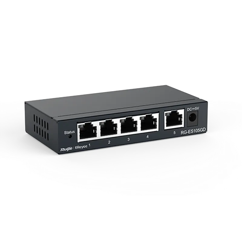 Reyee RG-ES105GD 5 Portlu, 10/100/1000 Gigabit, Tak Çalıştır Switch, Metal Kasa