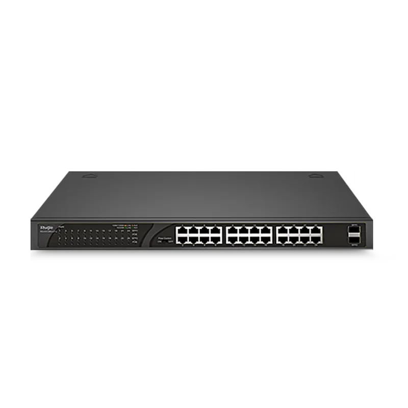 Reyee RG-ES126G-LP-L 24 Portlu, 10/100/1000 Gigabit, Tak Çalıştır Switch, 2 SFP, 24 Port PoE+ (180W)