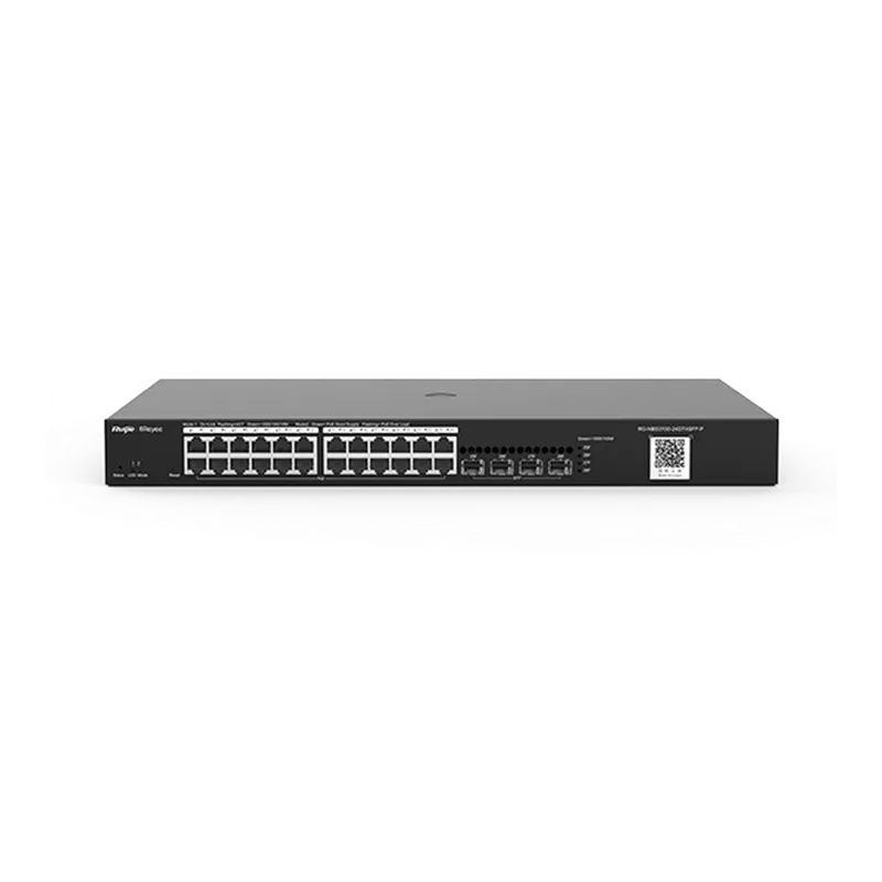 Reyee RG-NBS3100-24GT4SFP-P 26 Portlu, 10/100/1000 Gigabit, L2 Yönetilebilir Switch, 4 SFP, 24 Port PoE+ (370W)